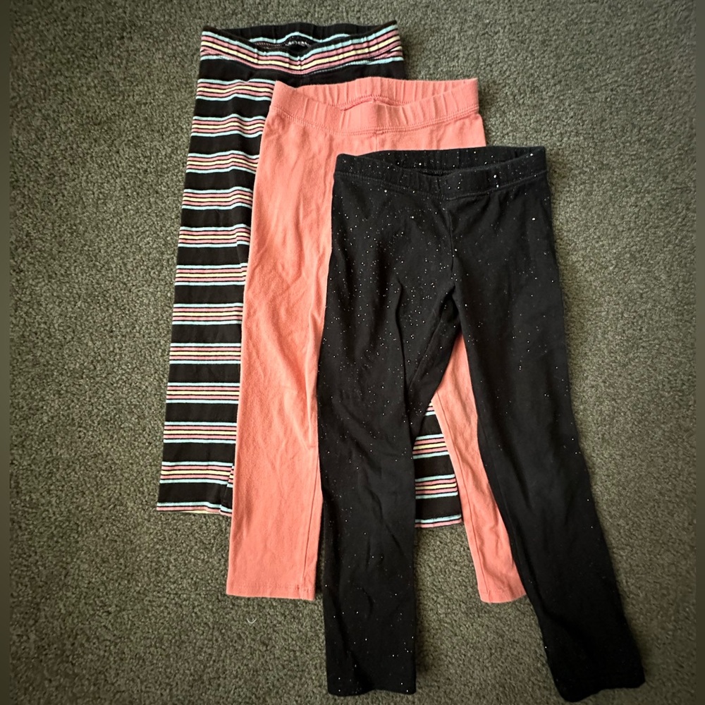 Girls Lot of Members Mark Favorite Leggings, Size 4/5 (3 piece)